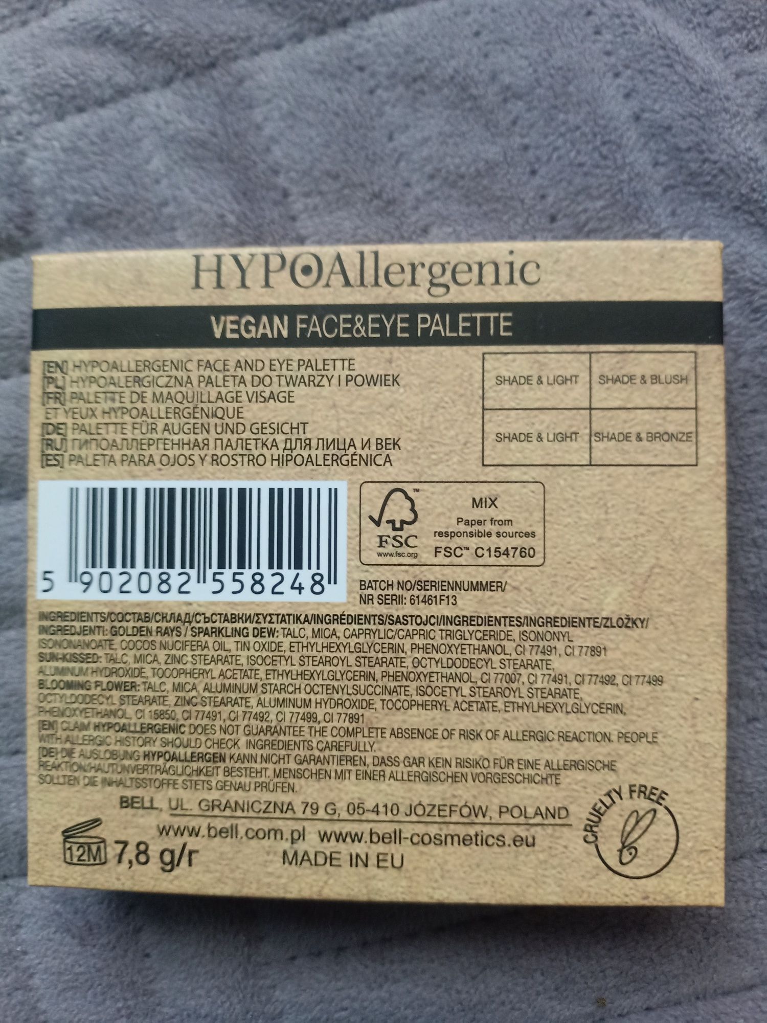 Bell HYPOAllergenic Bee Free paleta do twarzy i oczu