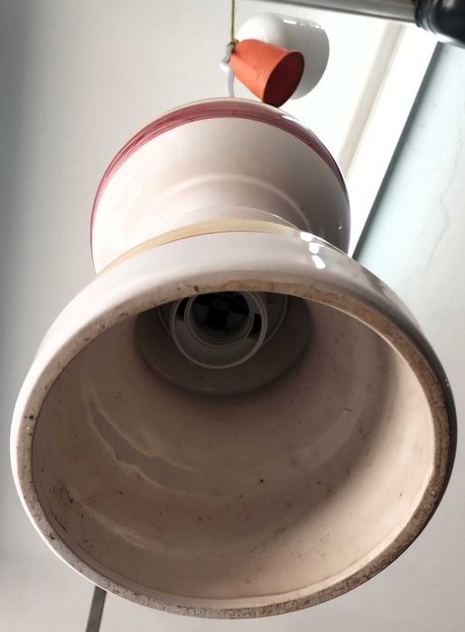 Candeeiro Antigo Cerâmica Pintado Mão