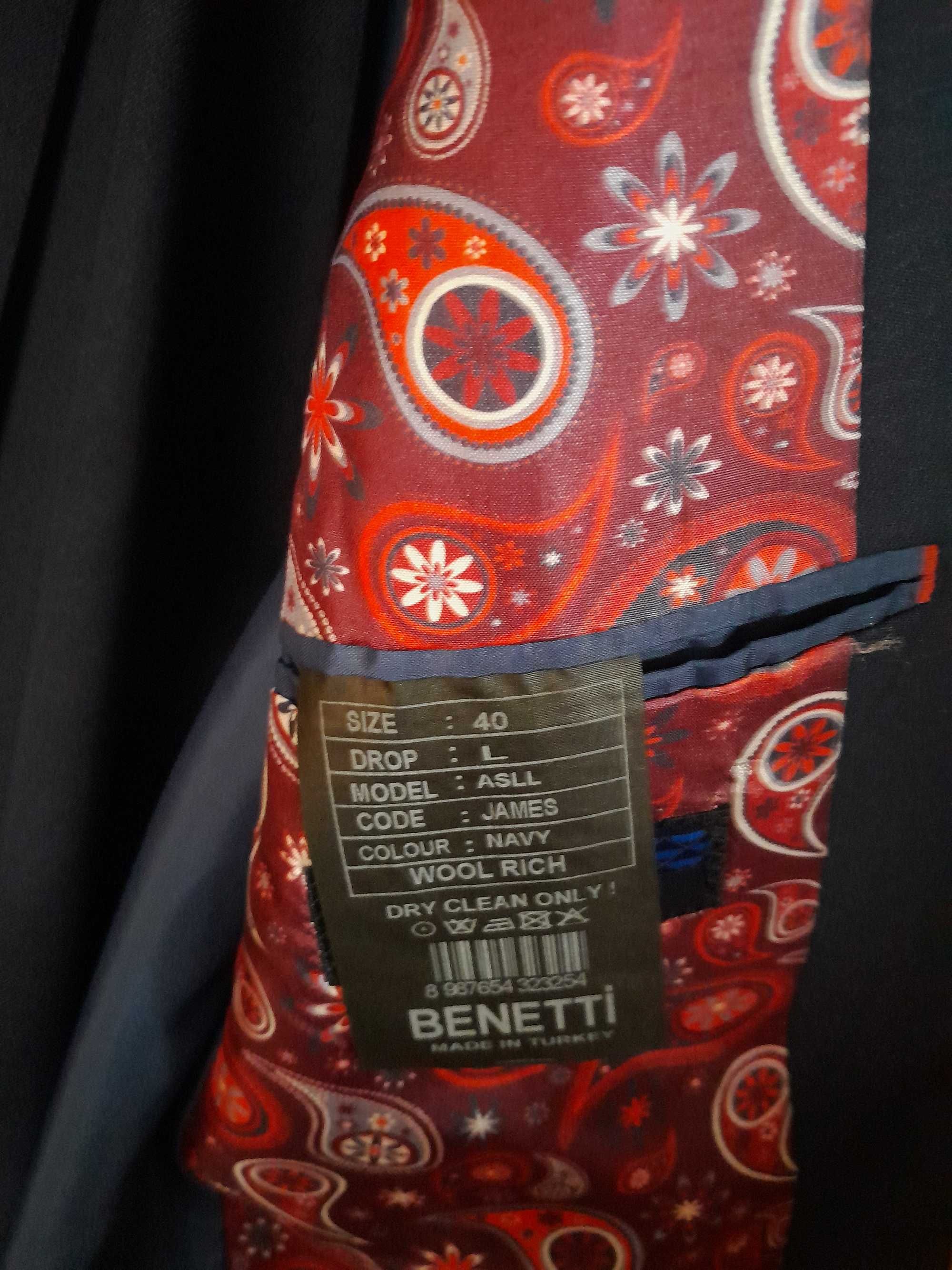 garnitur młodzieżowy granatowy Benetti roz.S/ M 170-176cm