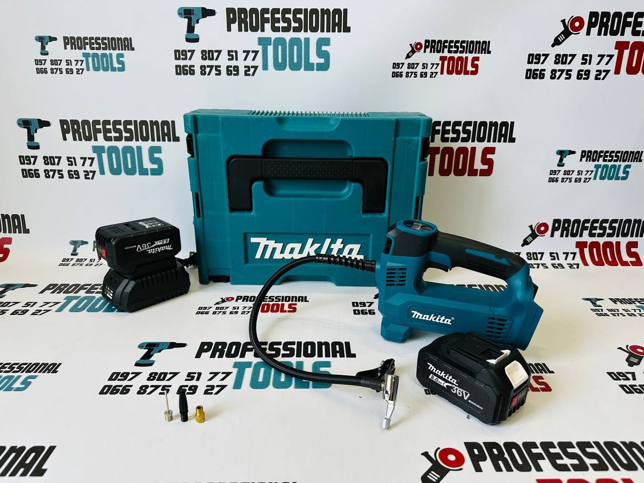 Потужний акумуляторний насос АВТО Компресор Makita DMP180 10,3 Бар