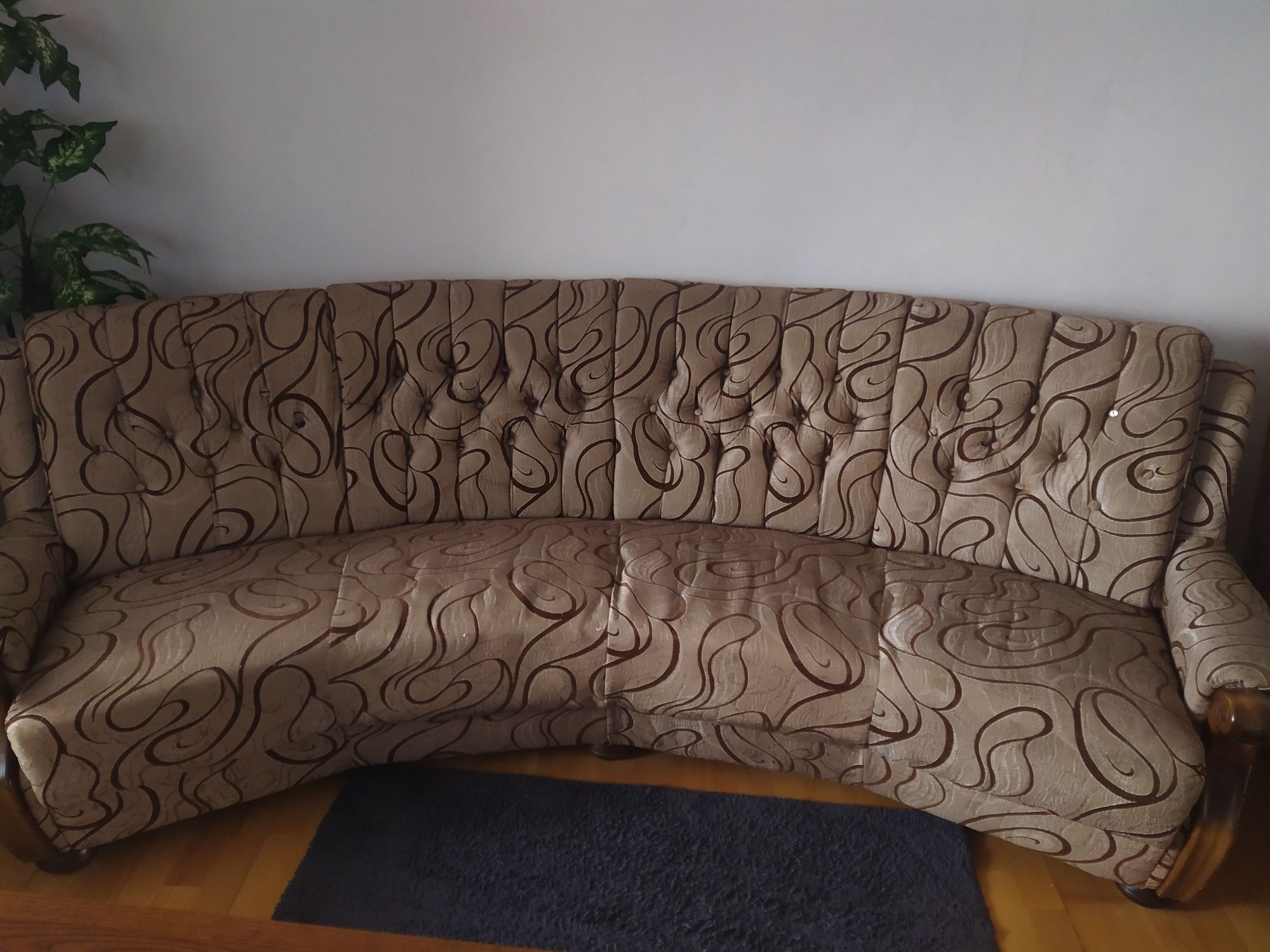 Sofa z dwoma fotelami na sprężynach