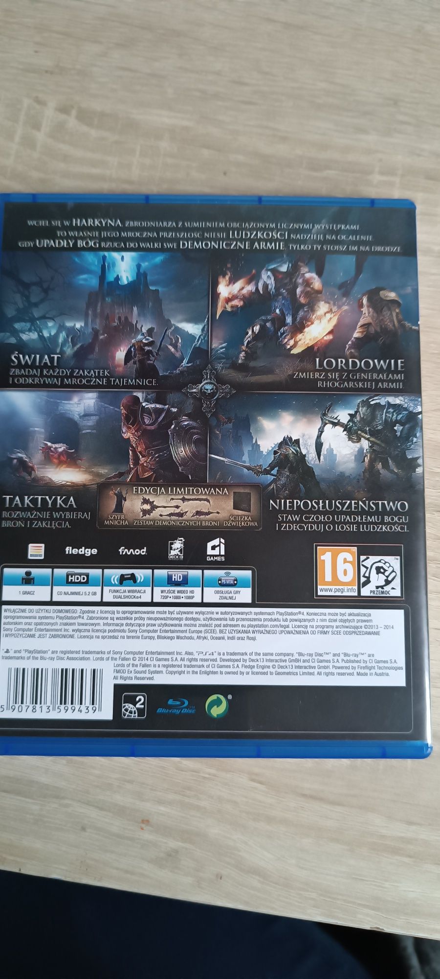 Gra na PS 4 lords of THE fallen wersja limitowana