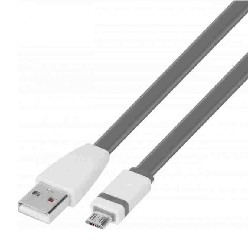 Kabel TB USB Typ-A -> micro USB płaski kolor szary 100 cm