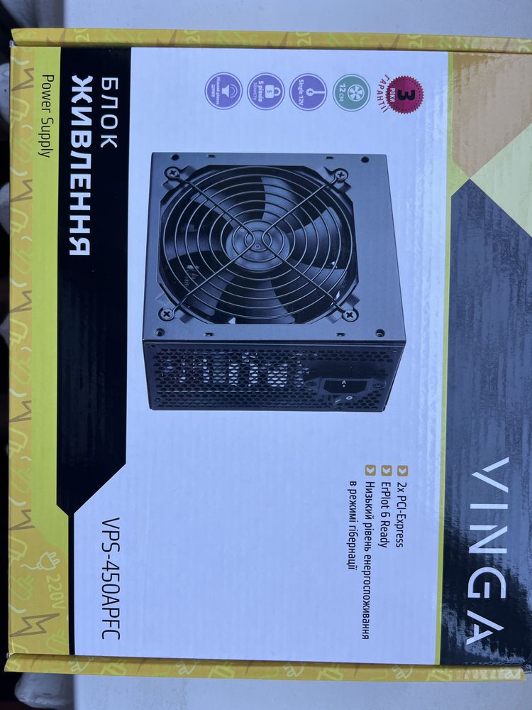 Блок живлення Vinga 450W (VPS-450APFC)