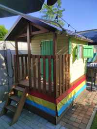 Domek dla dzieci ogrodowy na działkę drewniany piaskownica 150x150