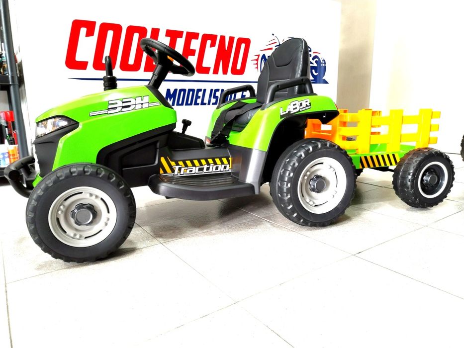 Trator Elétrico infantil 12v rodas de borracha