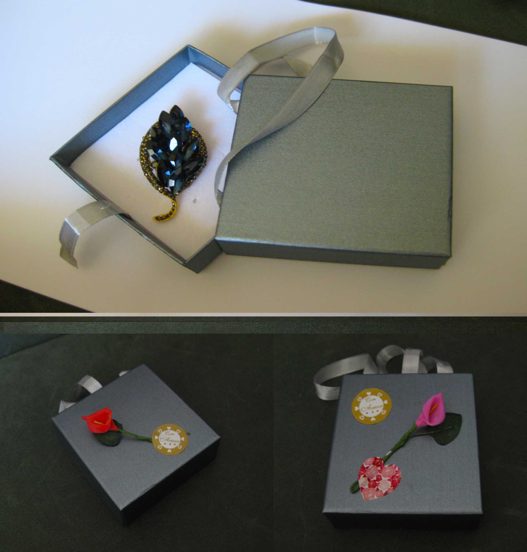 Alfinete / Broche/ Pregadeiras Ramos Pedras Azuis NOVO