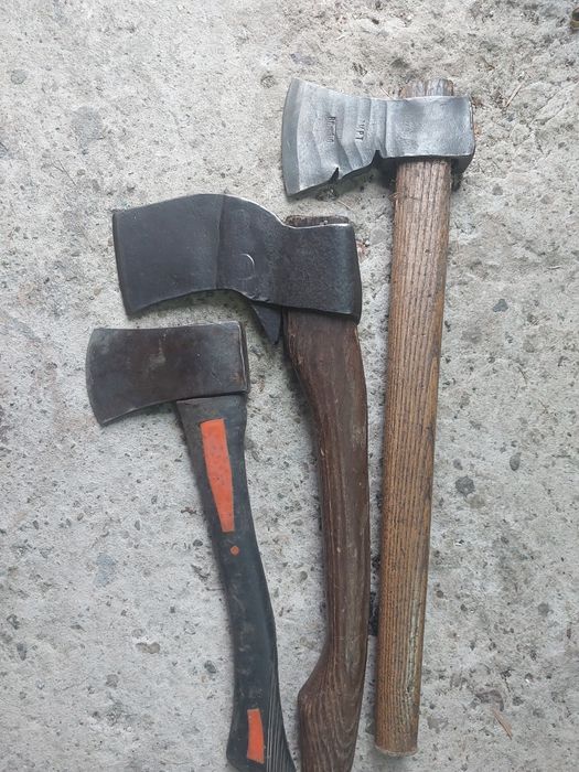 Stara siekiera x3 Ciesielska sygnowana po dziadku kuta zmpt