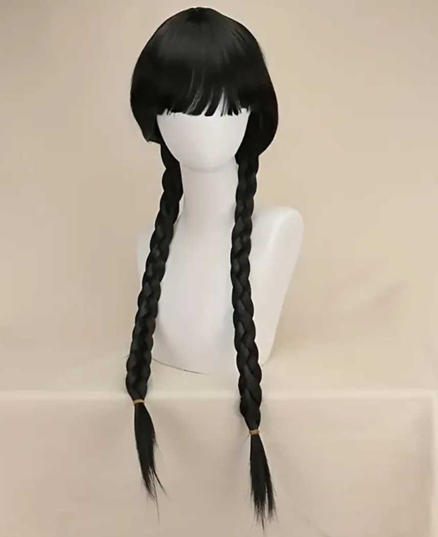 Nowa peruka Wednesday Addams włosy przebranie akcesoria