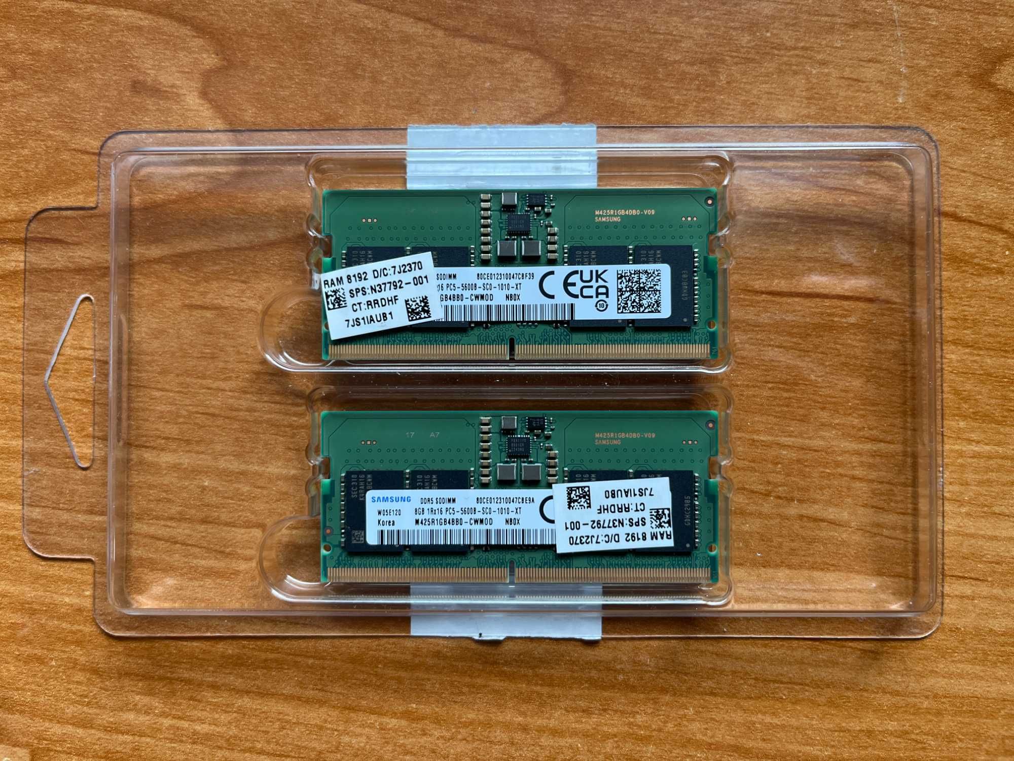 RAM 16GB (2x 8GB) DDR5 SODIMM 5600 Samsung