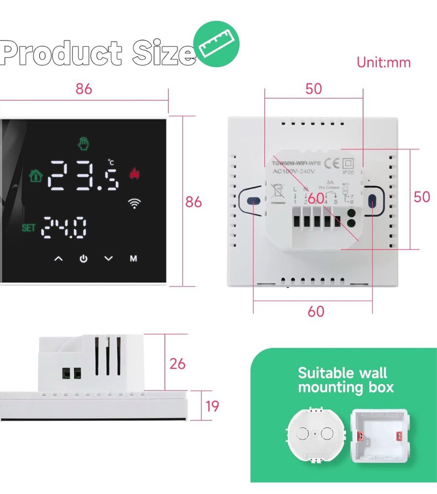Inteligentny termostat Beok TGW60B-WIFI-WPB