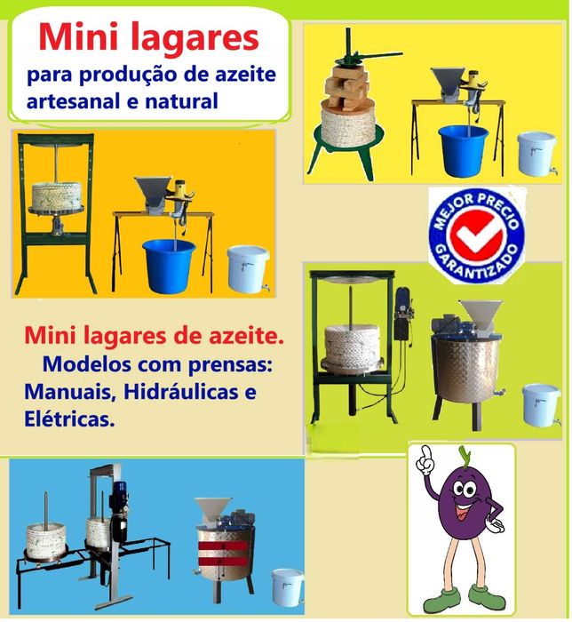 Mini lagar de azeite. Moinho para fazer azeite caseiro.