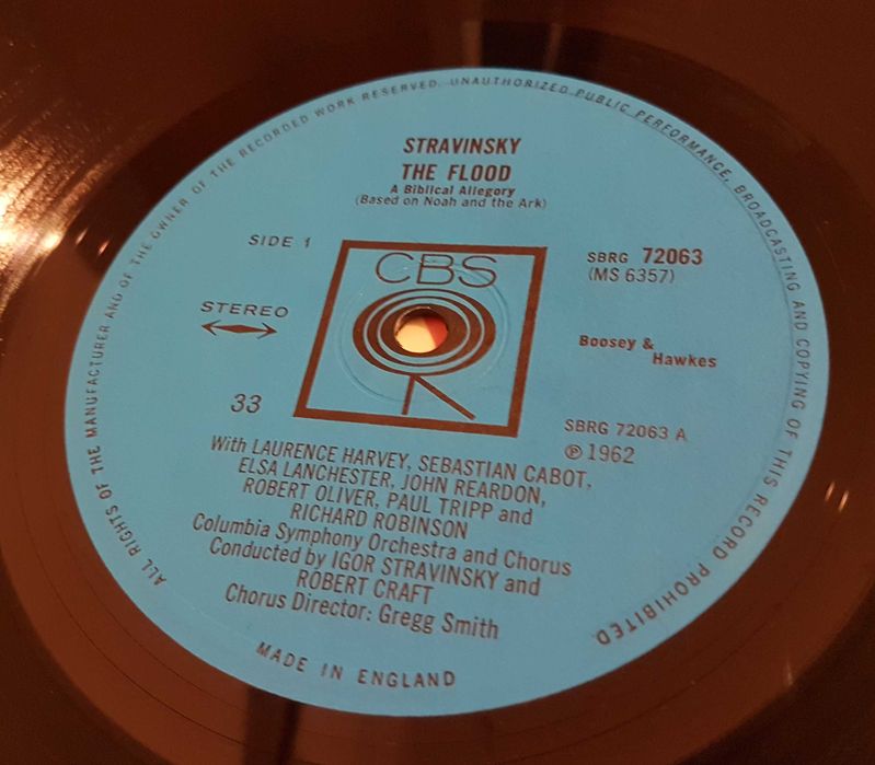Winyl IGOR Stravinsky Mass The Flood Biblical Allegory Igor Strawiński