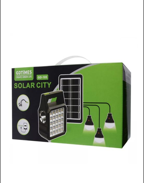 Многофункциональный LED фонарь с солнечной панелью , выносными лампами