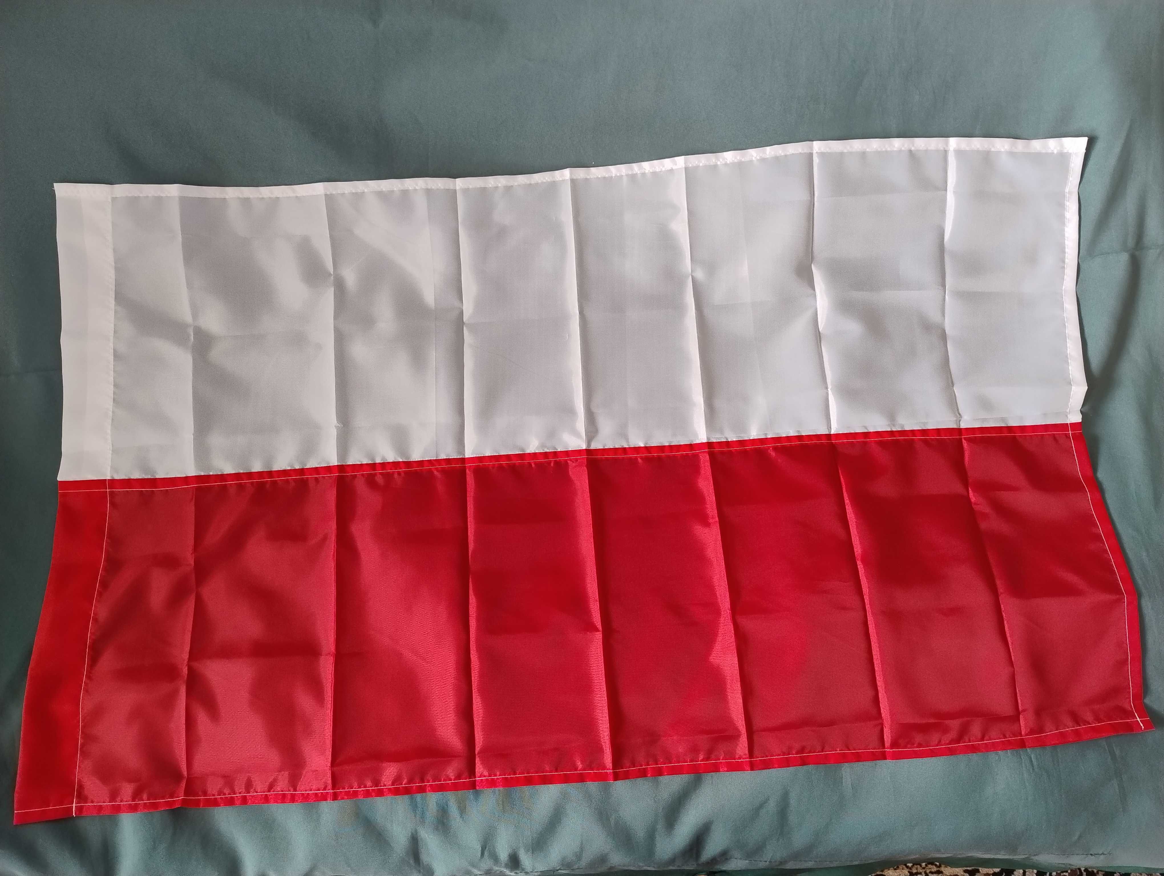 Biało czerwona flaga Polski 64 x111 cm, nowa oryginalnie zapakowana