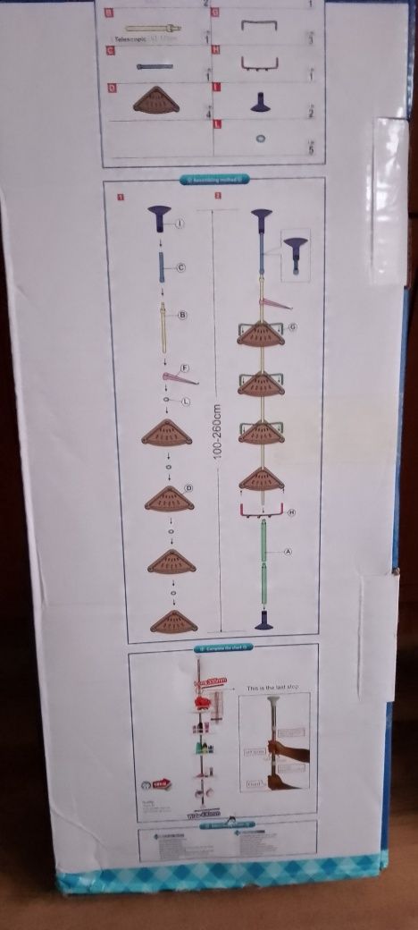 Półka łazienkowa narożna - nowa rozporowa