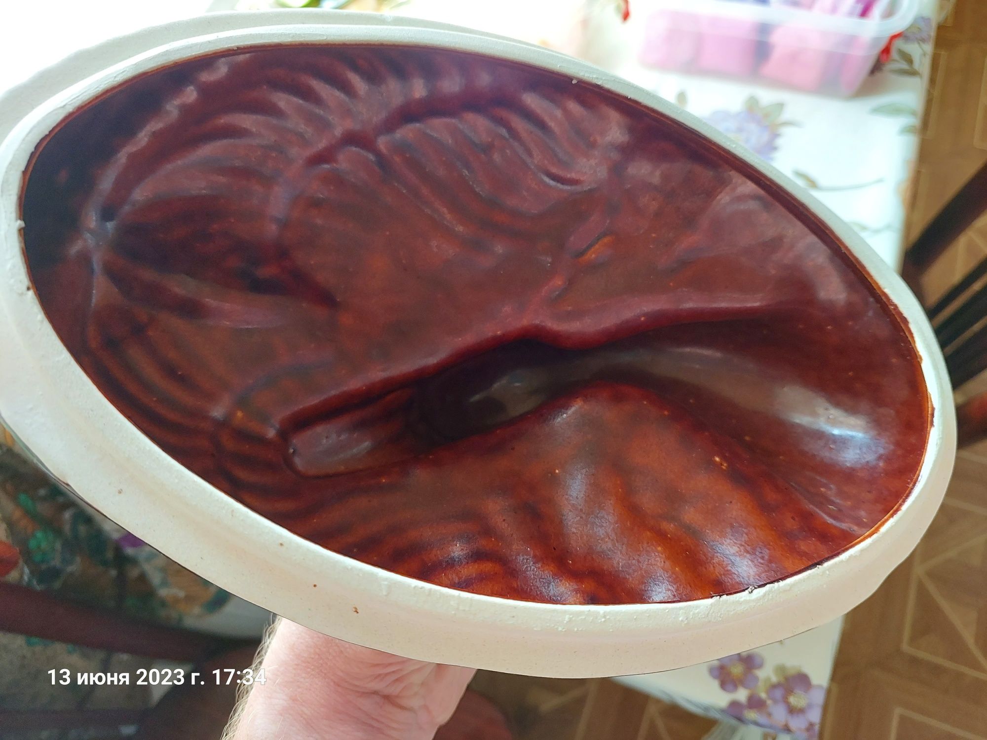 Утятница глиняная, глянцевая