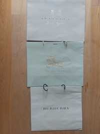Trzy Duże torby papierowe Burberry zestaw