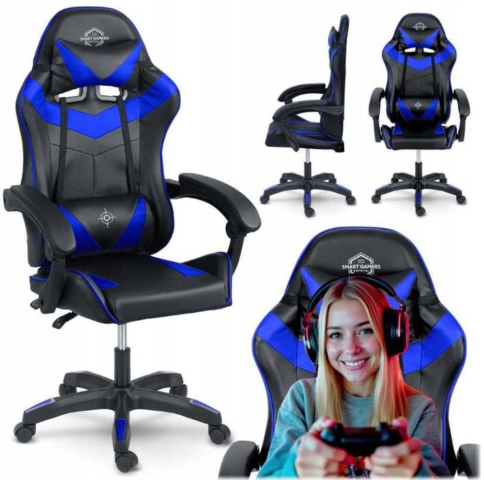 Nowy PROFESJONALNY Fotel Gamingowy Obrotowy Wygodny Klasyczny