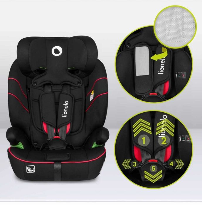 Fotelik Samochodowy 76-150cm 9-36kg Lionelo LEVI I-SIZE