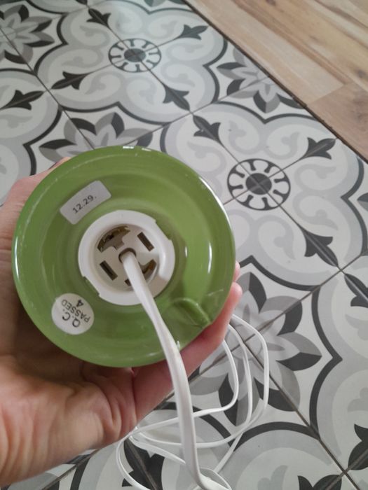 Ikea gavik lampa szklana bez klosza zielona vintage szkło