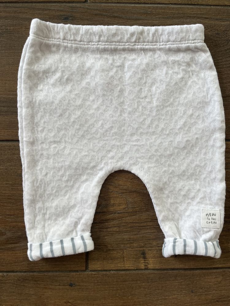 56 dunnes stres spodnie gofrowane białe niebieskie