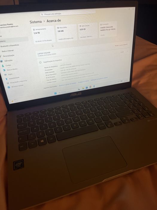 Portátil ASUS VivoBook X509MA – 8GB RAM / 1.4TB / Pronto a usar – 300€