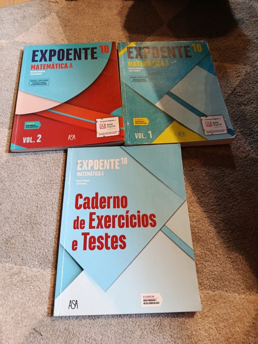 manuais de matemática A 10 ano com caderno de exercícios
