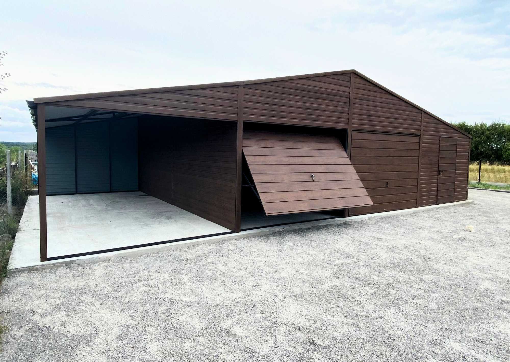 Garaż drewnopodobny blaszany 12x6m garaz hala wiata (13x5 14x8 15x10)