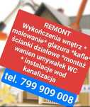MALOWANIE* panele *REMONT * kafelki* Glazura*  instal. WOD KANALIZACJ