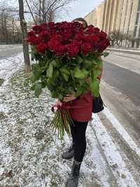 Букети квітів, букет 101 троянда, букет 51 роза, Розы, доставка цветов