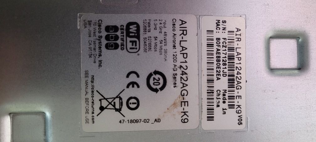 Access Point Cisco AIR-LAP1242AG-E-K9