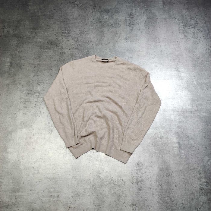 MĘSKI Sweter Bawełna JEDWAB Dodatek Massimo Dutti Luxury Pleciony