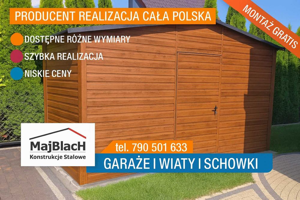 Mały Garaż /Magazyn na Narzędzia/Wiatka na Drewno/Schowek  – Maj-Blach