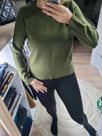 H&M sweterek khaki zielony S M