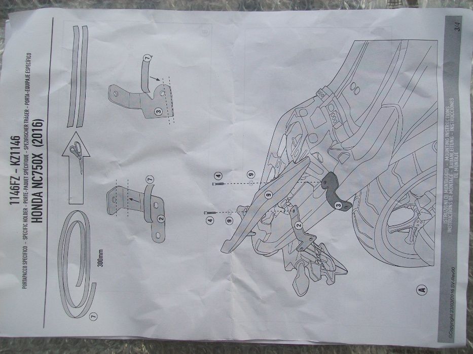 1146FZ GIVI stelaż centr. HONDA NC750X (16>20) i NC750S (16>20) nowy