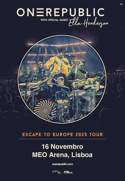 2 bilhetes One Republic, 16 Novembro, MEO Arena, Lisboa, Balcão 2