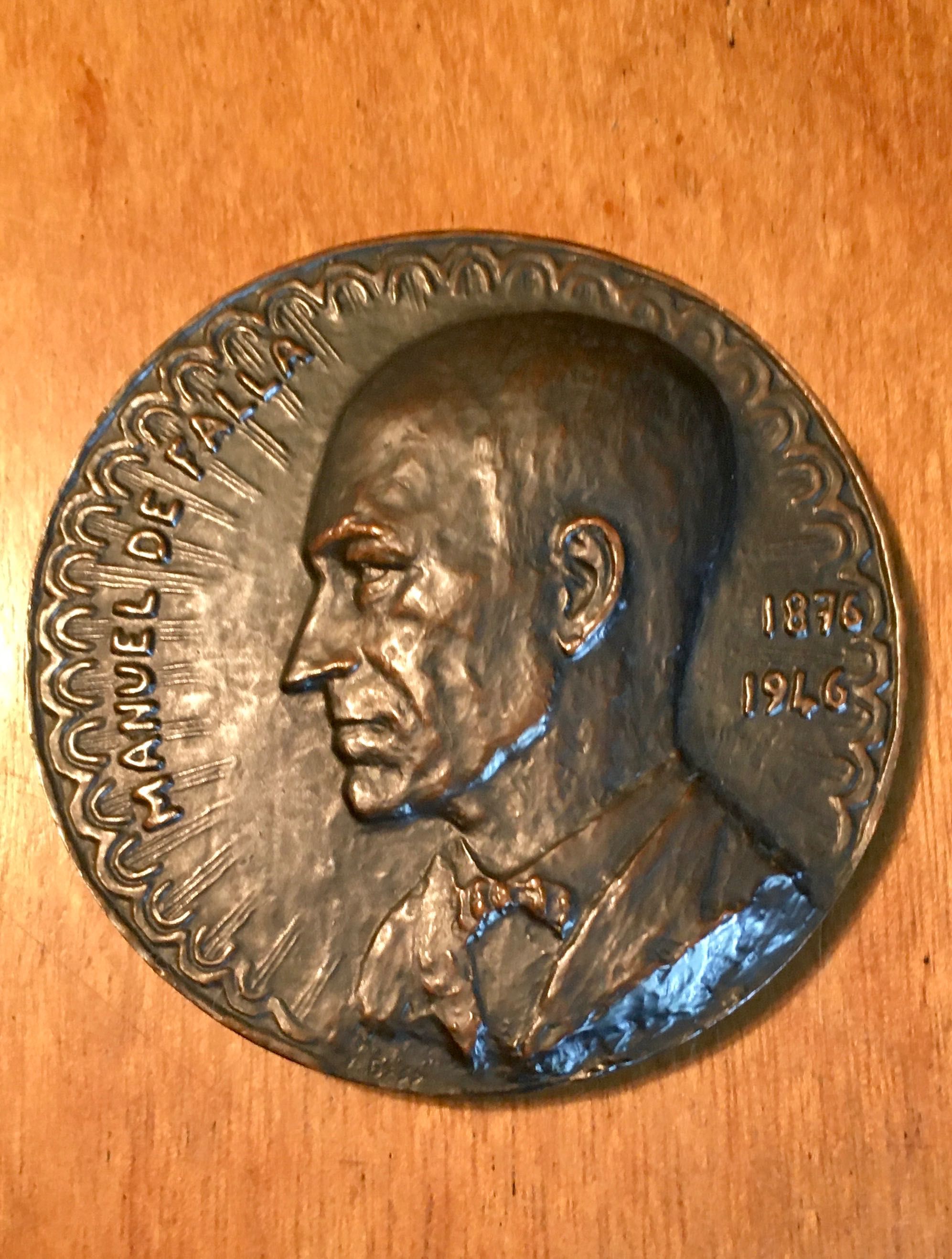 MANUEL de FALLA (1876 a 1946) - medalha de bronze - 68 mm