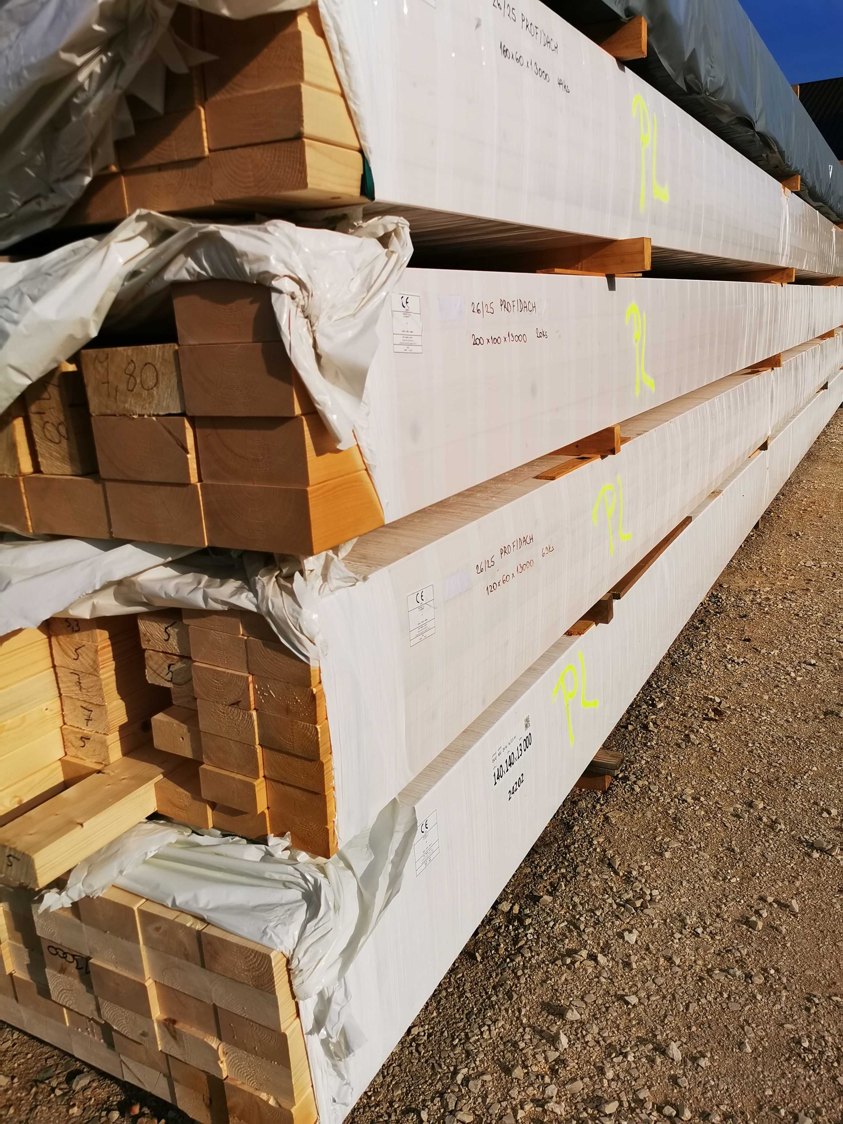 Drewno suszone KVH DUO c24 - 12x12, 14x14 na słupy wiaty i altany.