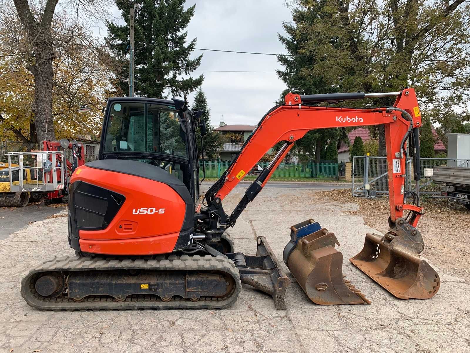 Kubota U50-5 minikoparka 5 ton rok 2021, 3 łyżki 1680 mtg 179000 netto