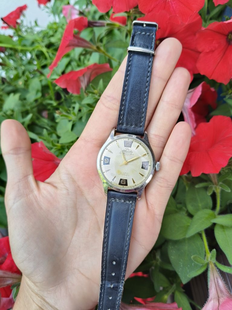 Zegarek męski klasyk Atlantic Worldmaster 21 kamieni z paskiem