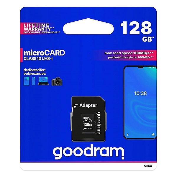 Goodram Microcard 128 GB karta pamięci micro SD XC UHS-I class 10, ada