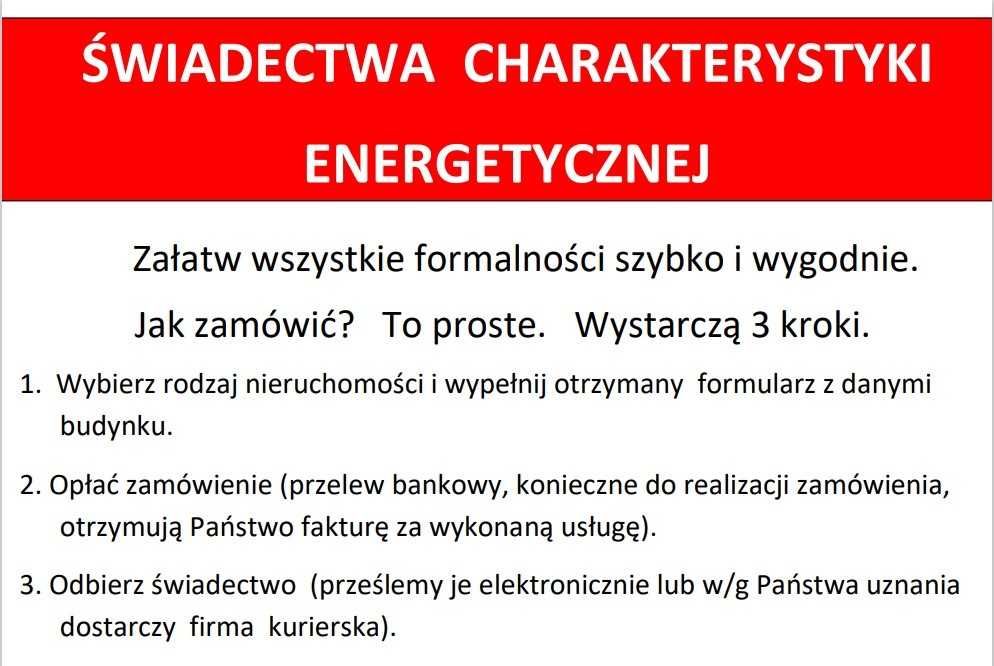 Świadectwo charakterystyki energetycznej lokalu, mieszkania, domu