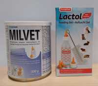 MILVET (mleko zastępcze) + LACTOL (butelka ze smoczkiem)