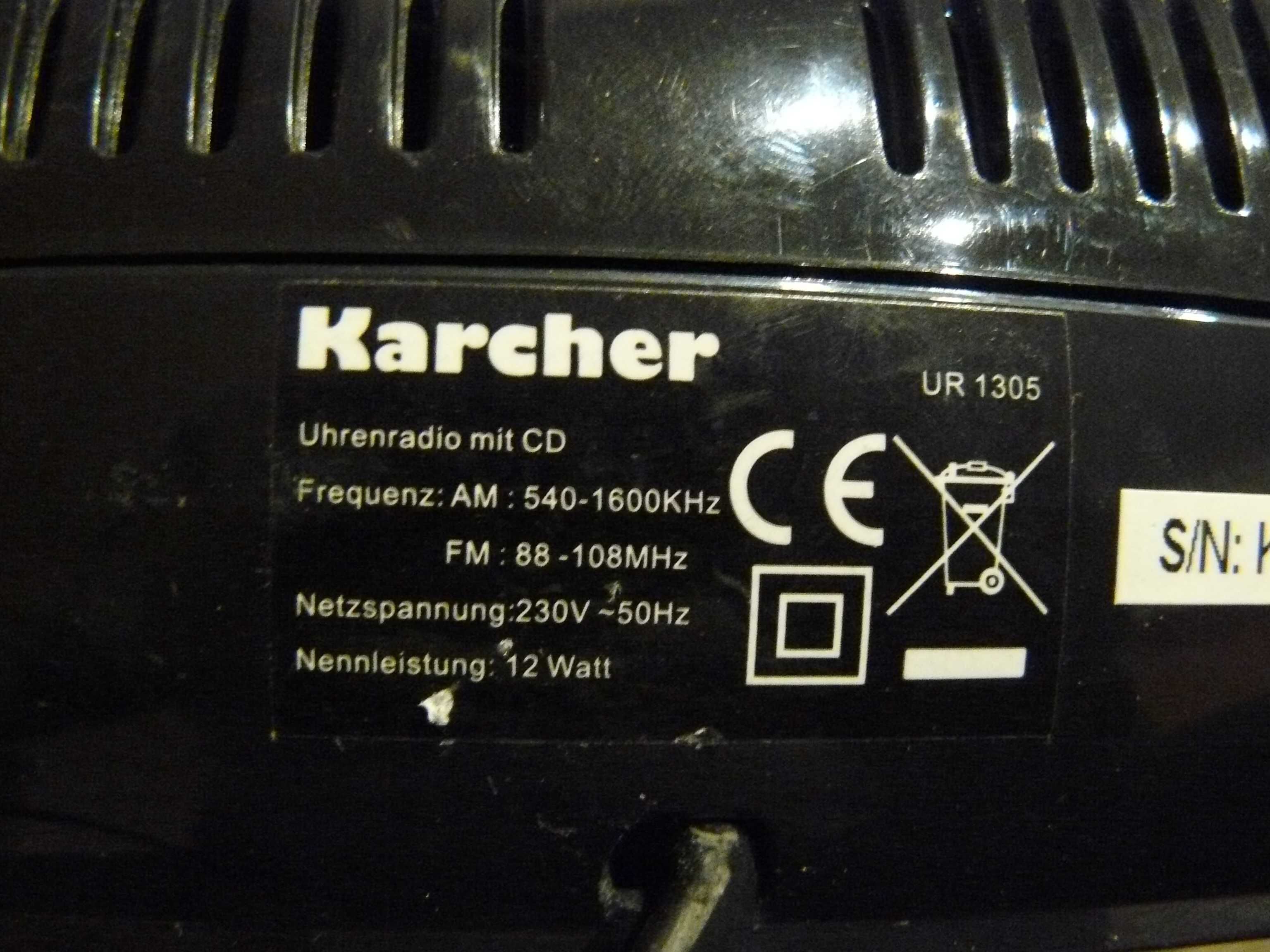 Budzik z radiem i cd Karcher