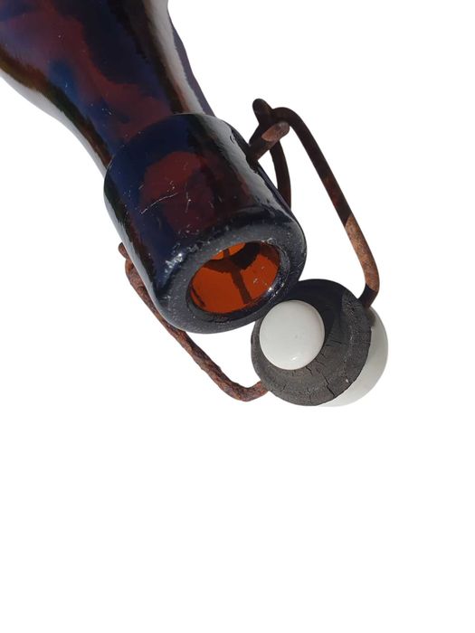 Stara butelka szklana butelka 1l z korkiem antyk