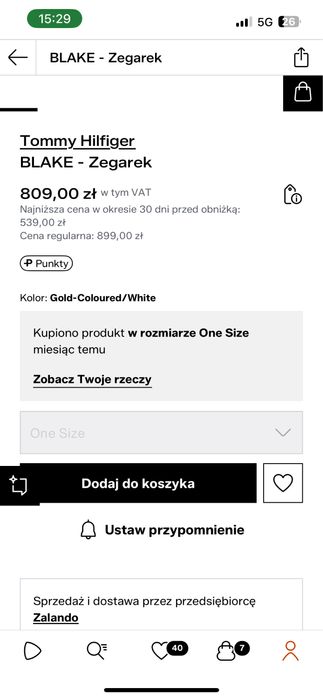 Zegarek Blake Tommy Hilfiger zloty