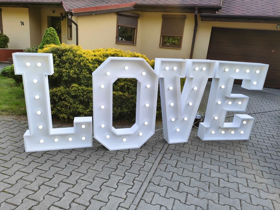 Napis LOVE ślub wesele wynajmę