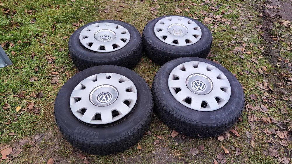 Koła zimowe + kołpaki 195/65/R15 5x112 VW Passat B5