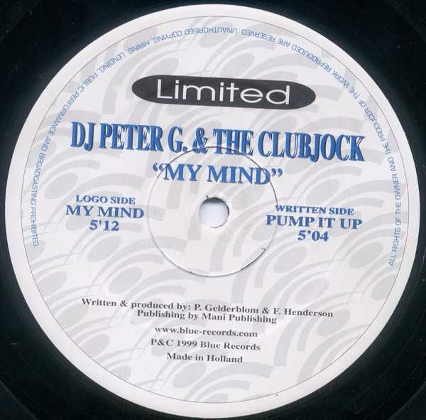 DJ Peter G. & The Clubjock – My Mind - 10" - płyta winylowa